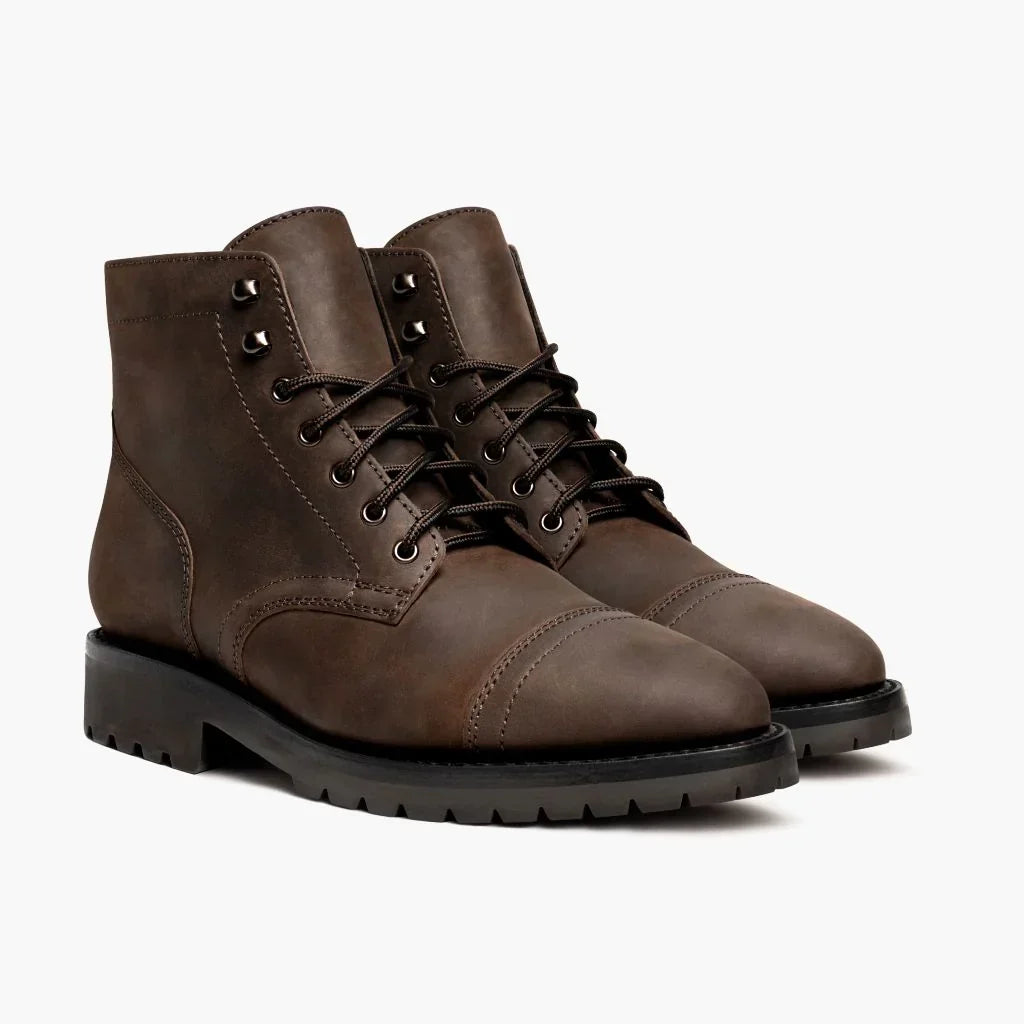 Botas de Piel Genuina para Hombre con Punta Cap Toe