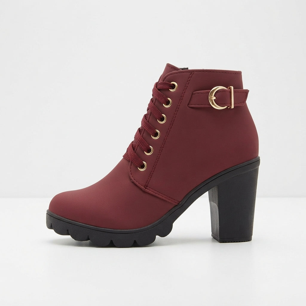 Botas de Tobillo con Plataforma de Tacón Cómodas para Mujer