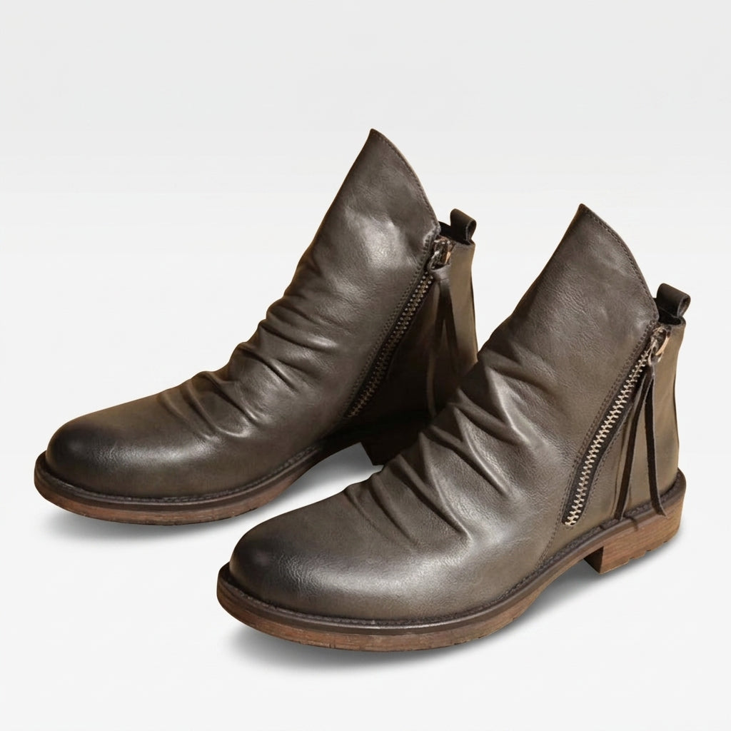 Botas de Cuero para Hombre con Caída en el Tobillo
