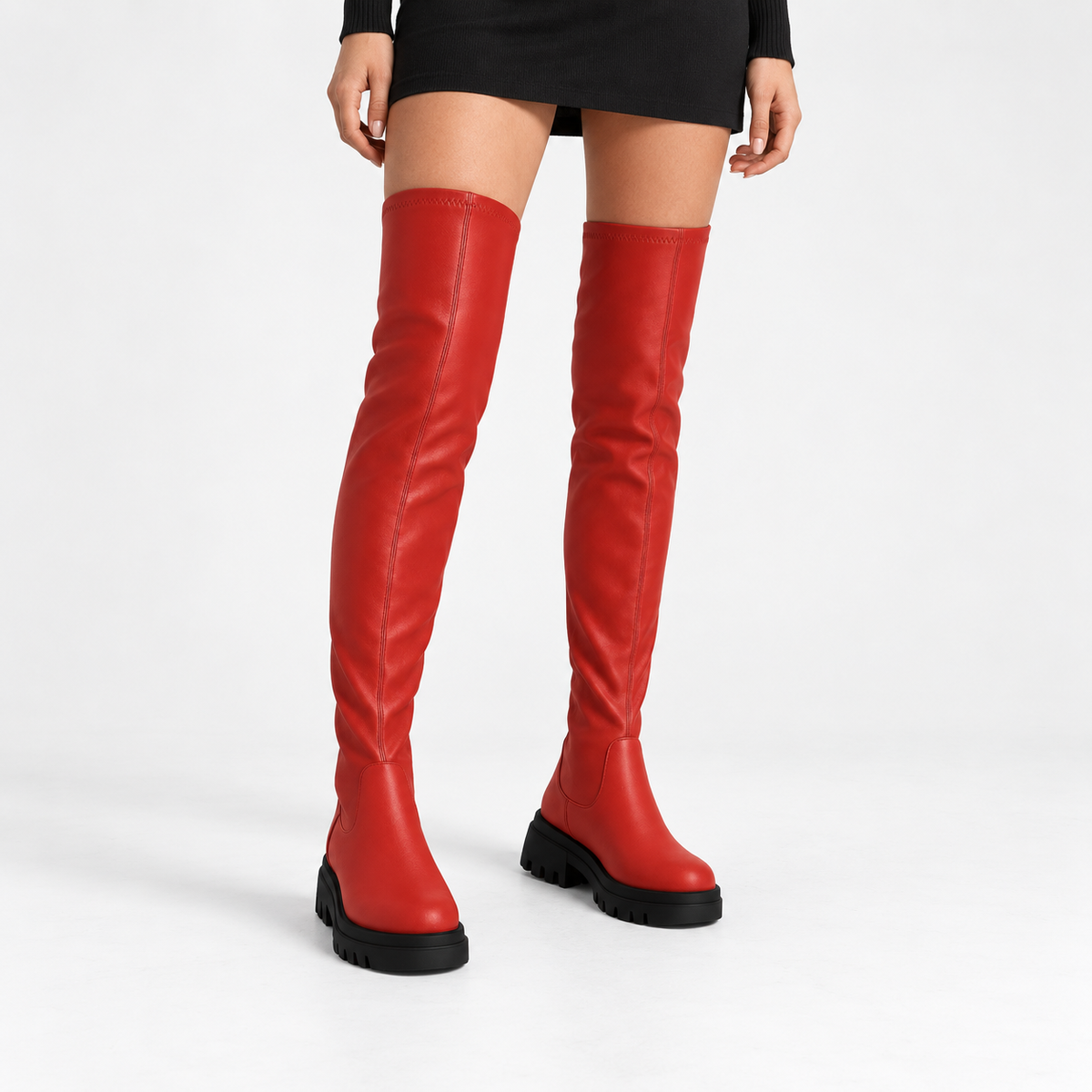 Botas de Plataforma Altas por Encima de la Rodilla para Mujer