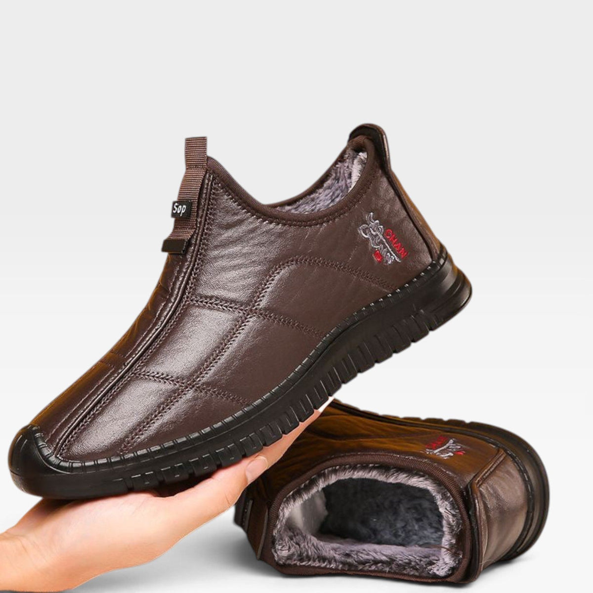 Botas de Cuero Impermeables para Hombre en Invierno