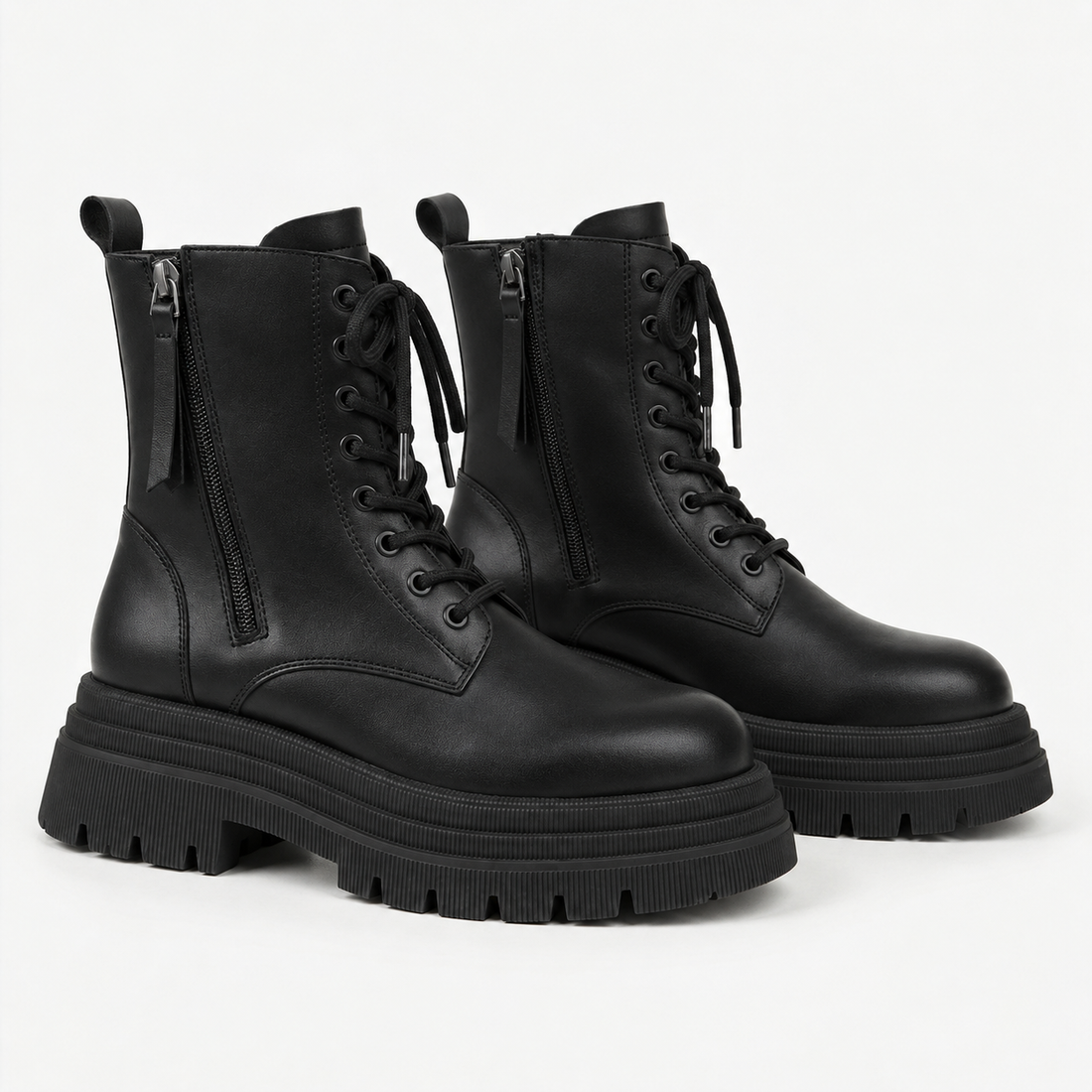 Botas de Tobillo de Plataforma de Combate para Mujeres