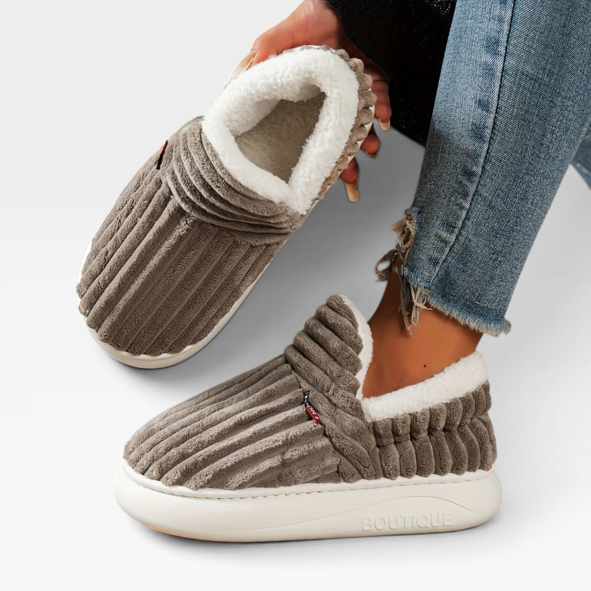 Botas de Pantuflas de Pana para Mujeres