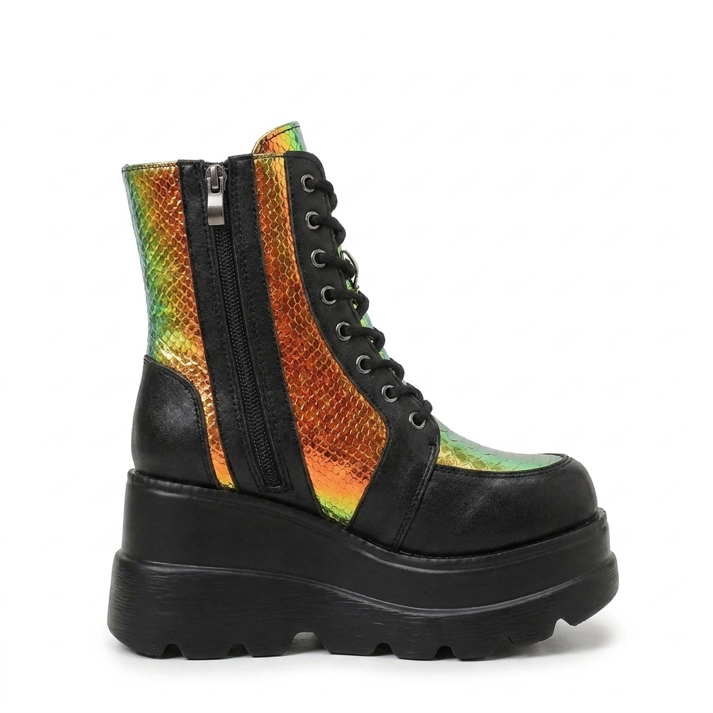 Botas de Tobillo de Plataforma Gruesa para Mujeres