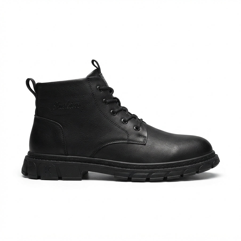 Botas de Combate de Cuero Rústico para Hombre