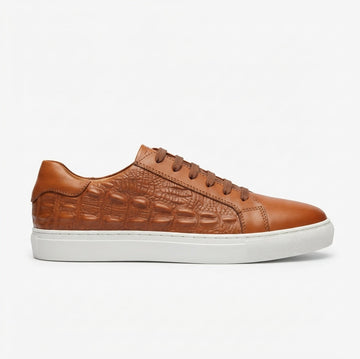Zapatillas de Cuero con Relieve de Cocodrilo para Hombre