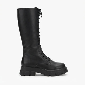 Botas de combate altas con plataforma para mujer