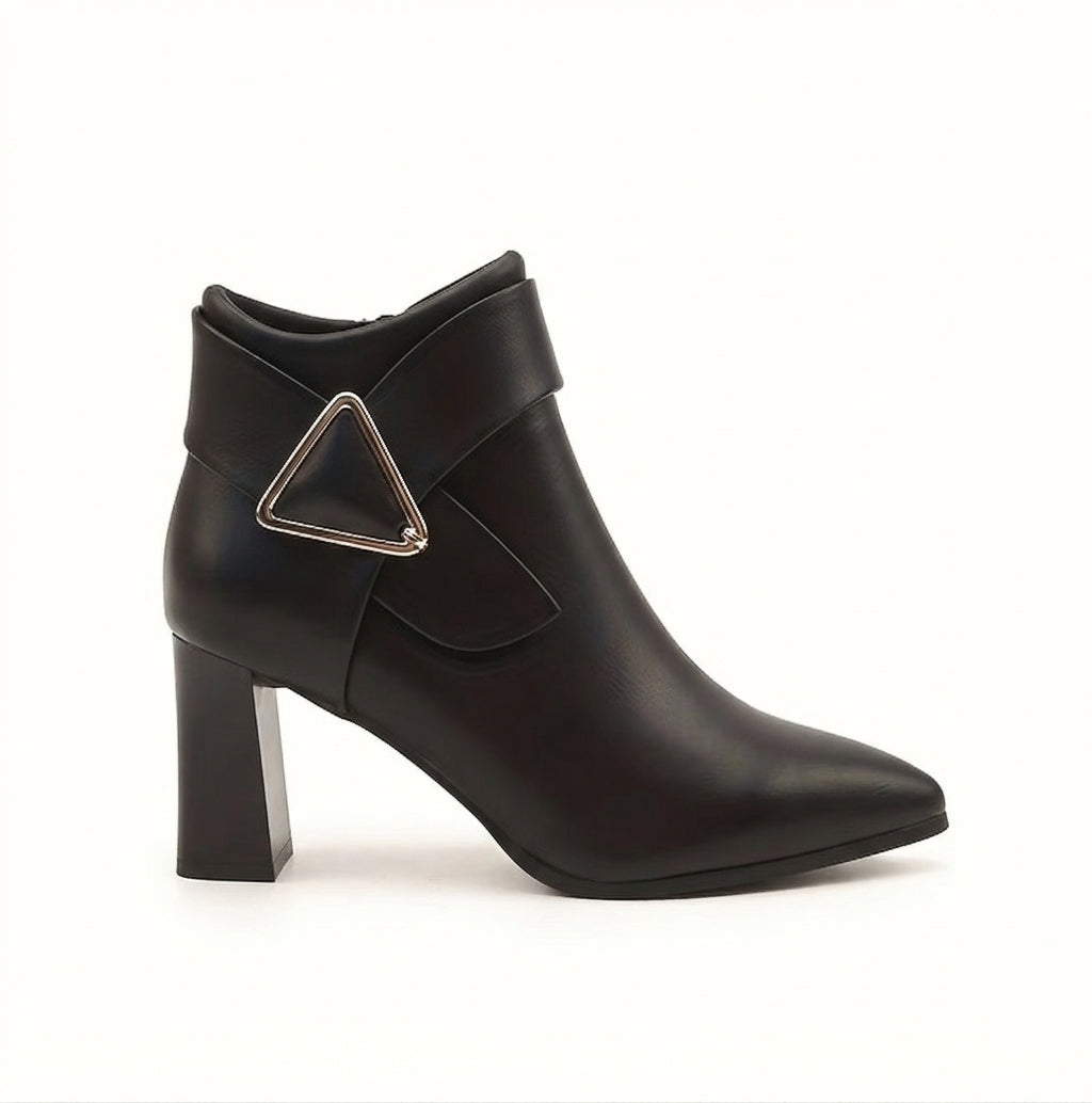 Botas de Tobillo Elegantes de Punta Fina para Mujeres