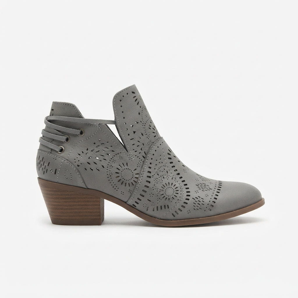 Botines de Tacón con Corte para Mujer