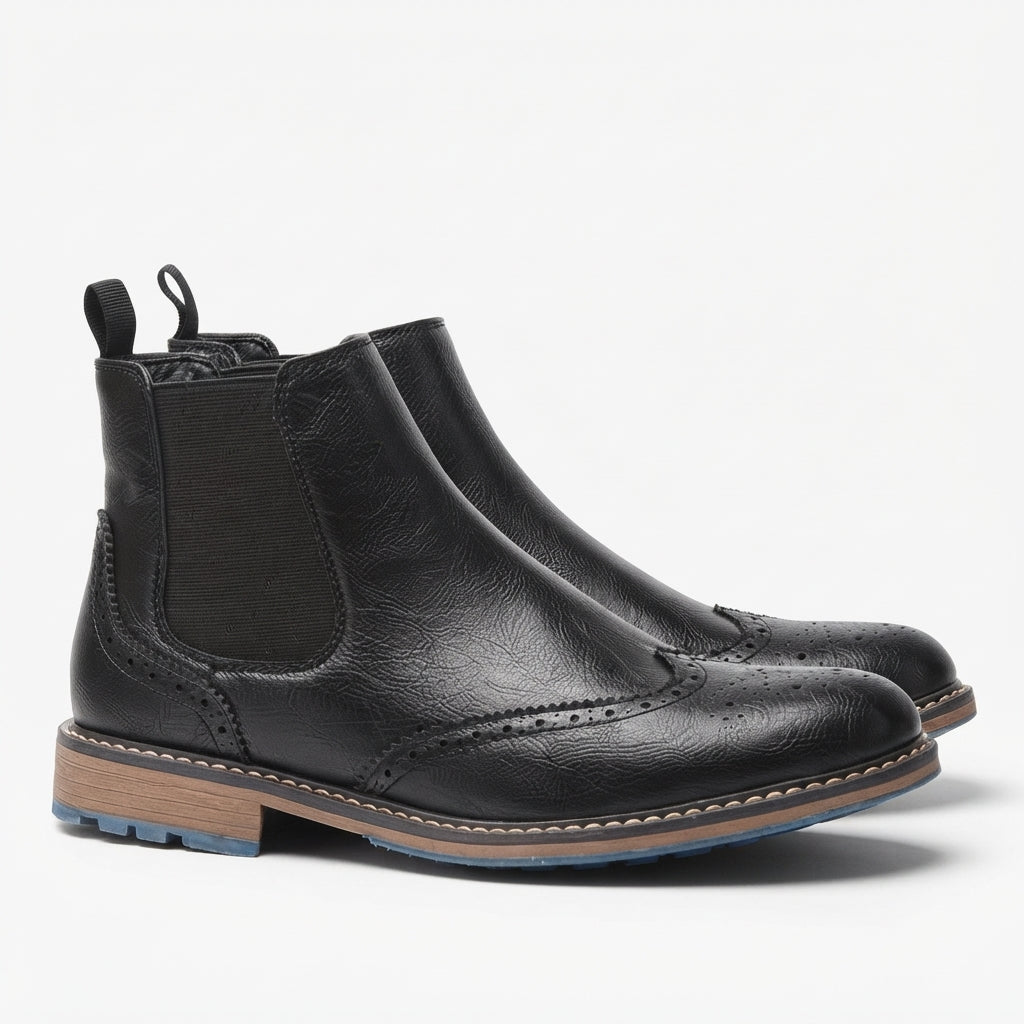 Botas Chelsea Brogue Pulidas para Hombre