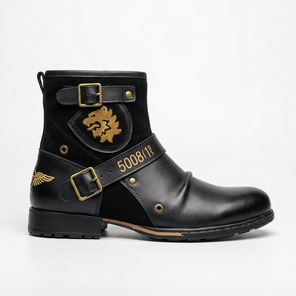 Botas de Cuero de Motociclista para Hombre