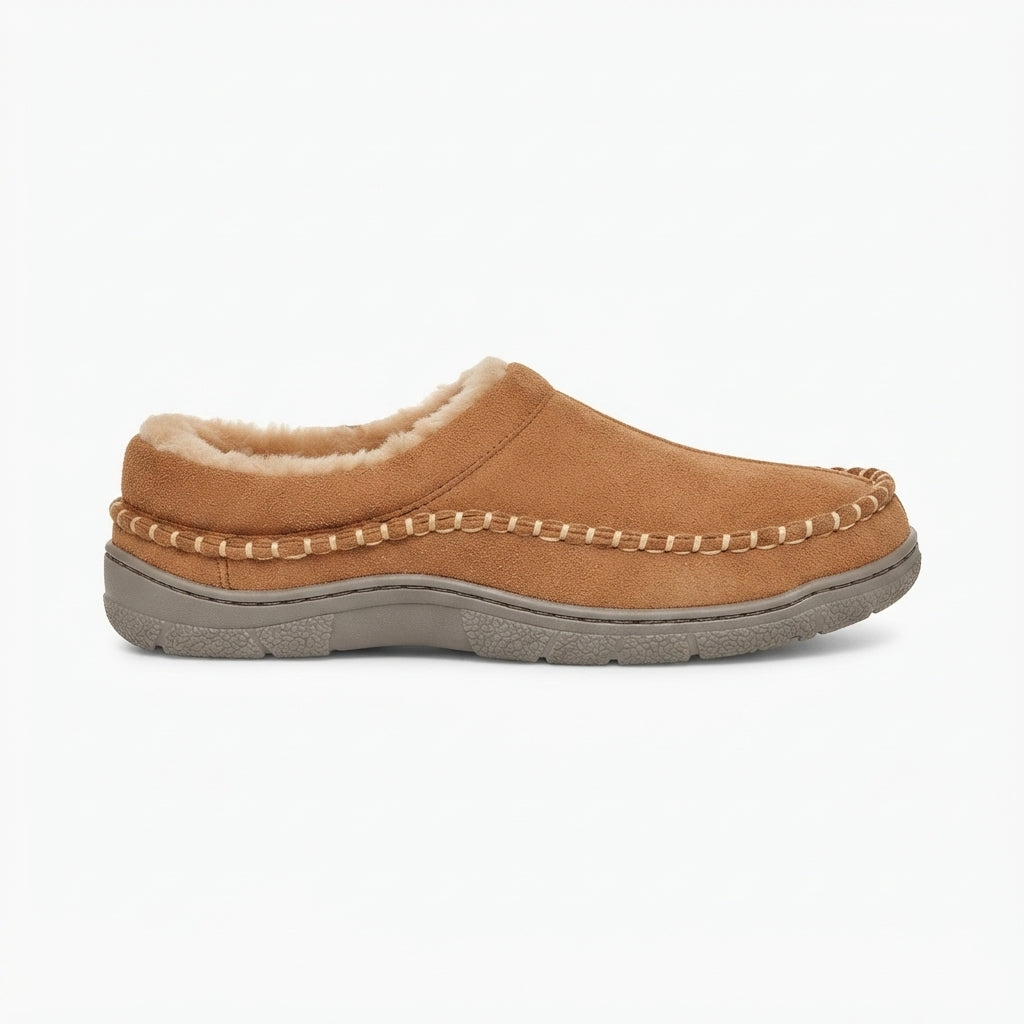 Zapatillas de Casa de Suede Ortopédicas para Hombre de Ajuste Ancho