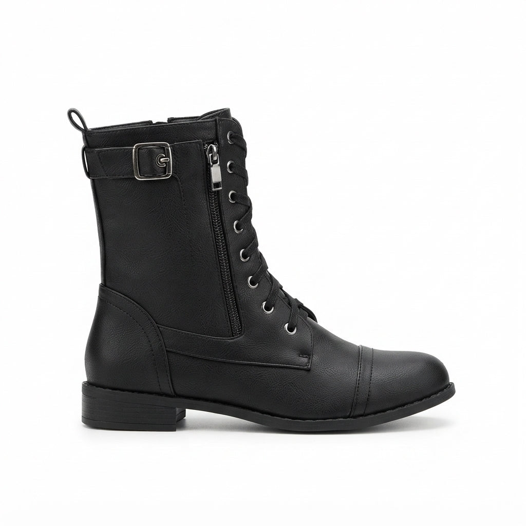 Botas de Biker Ortopédicas de Cordones para Mujeres