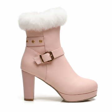 Botines de tacón alto con plataforma para mujer