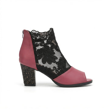 Botas de Tobillo con Tacón Abierto para Mujeres