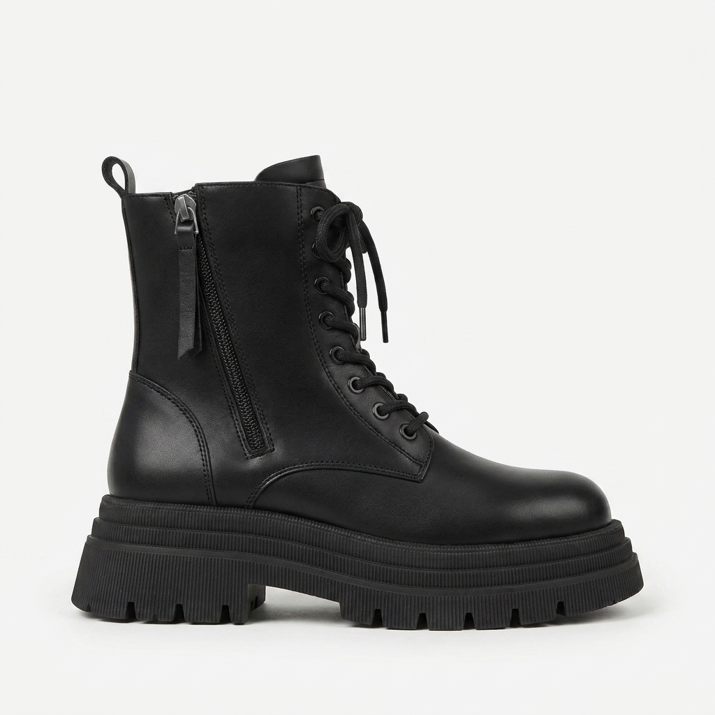Botas de Tobillo de Plataforma de Combate para Mujeres