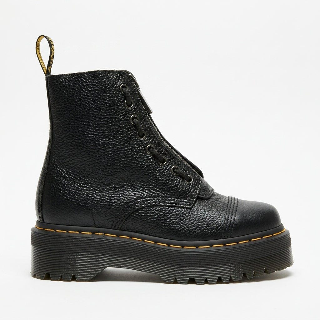 Botas de Combate de Cuero con Plataforma para Mujeres