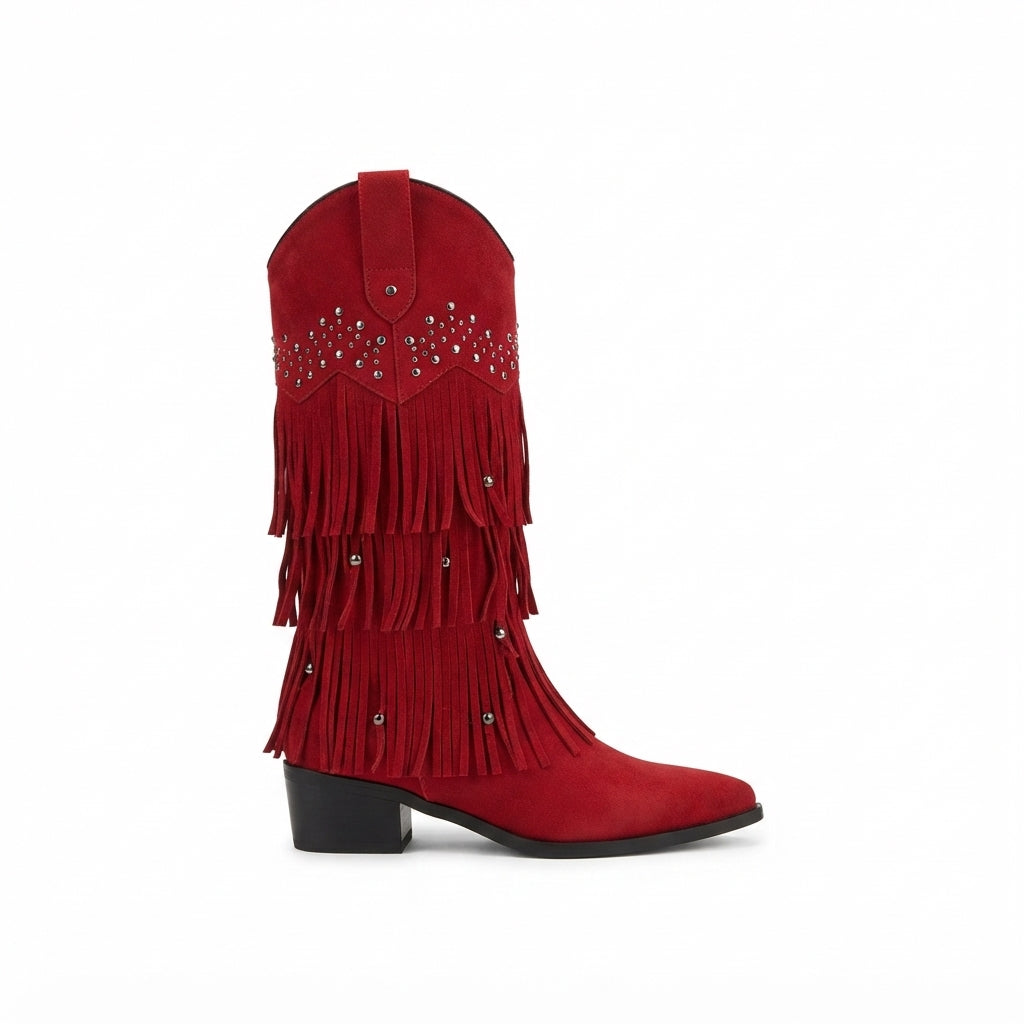 Botas de Cowboy de Ante hasta la Rodilla para Mujer
