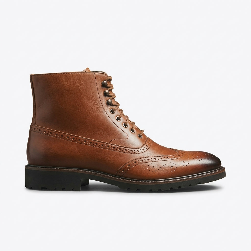 Botas de Cuero Brogue para Hombre