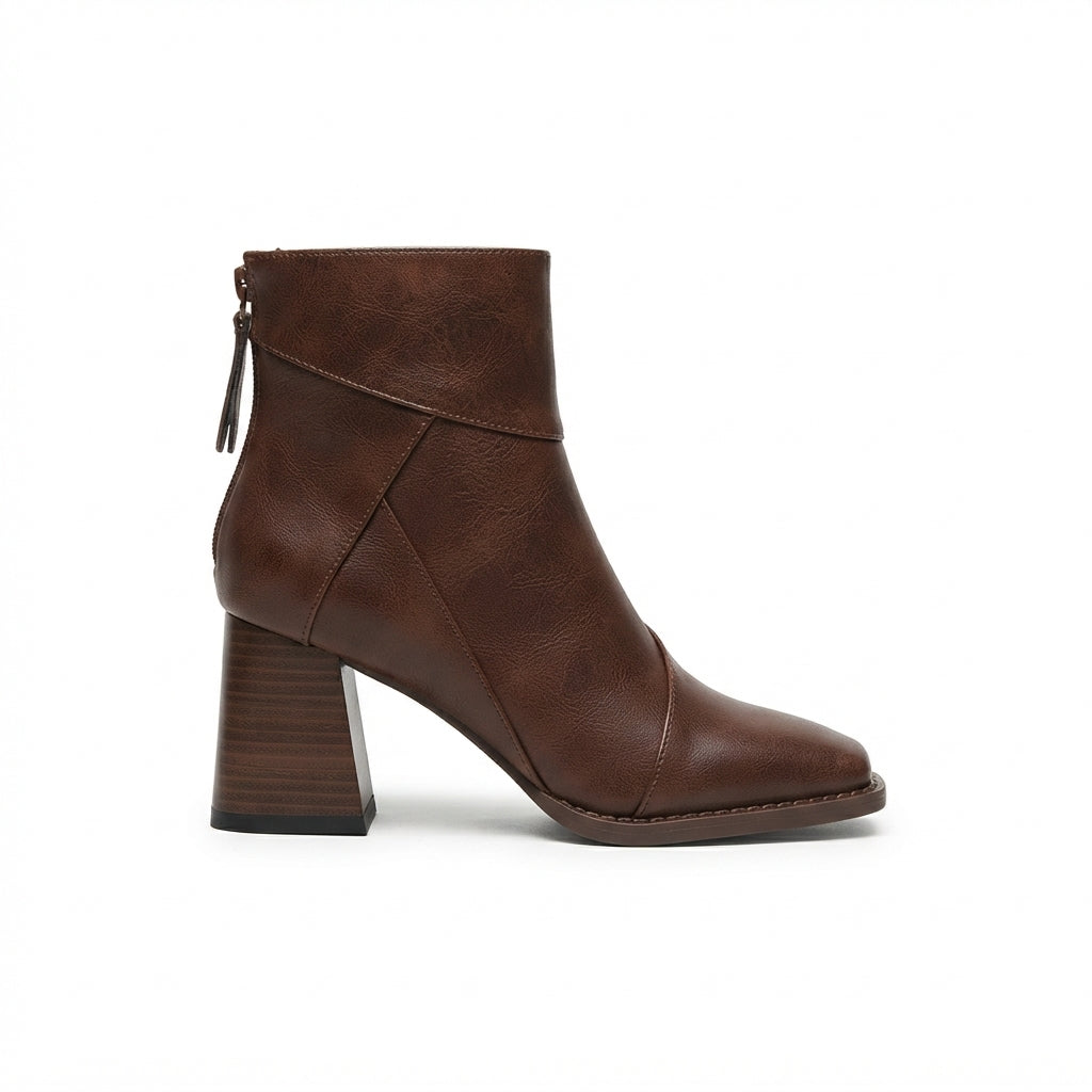 Botas de Tobillo Elegantes con Tacón para Mujeres