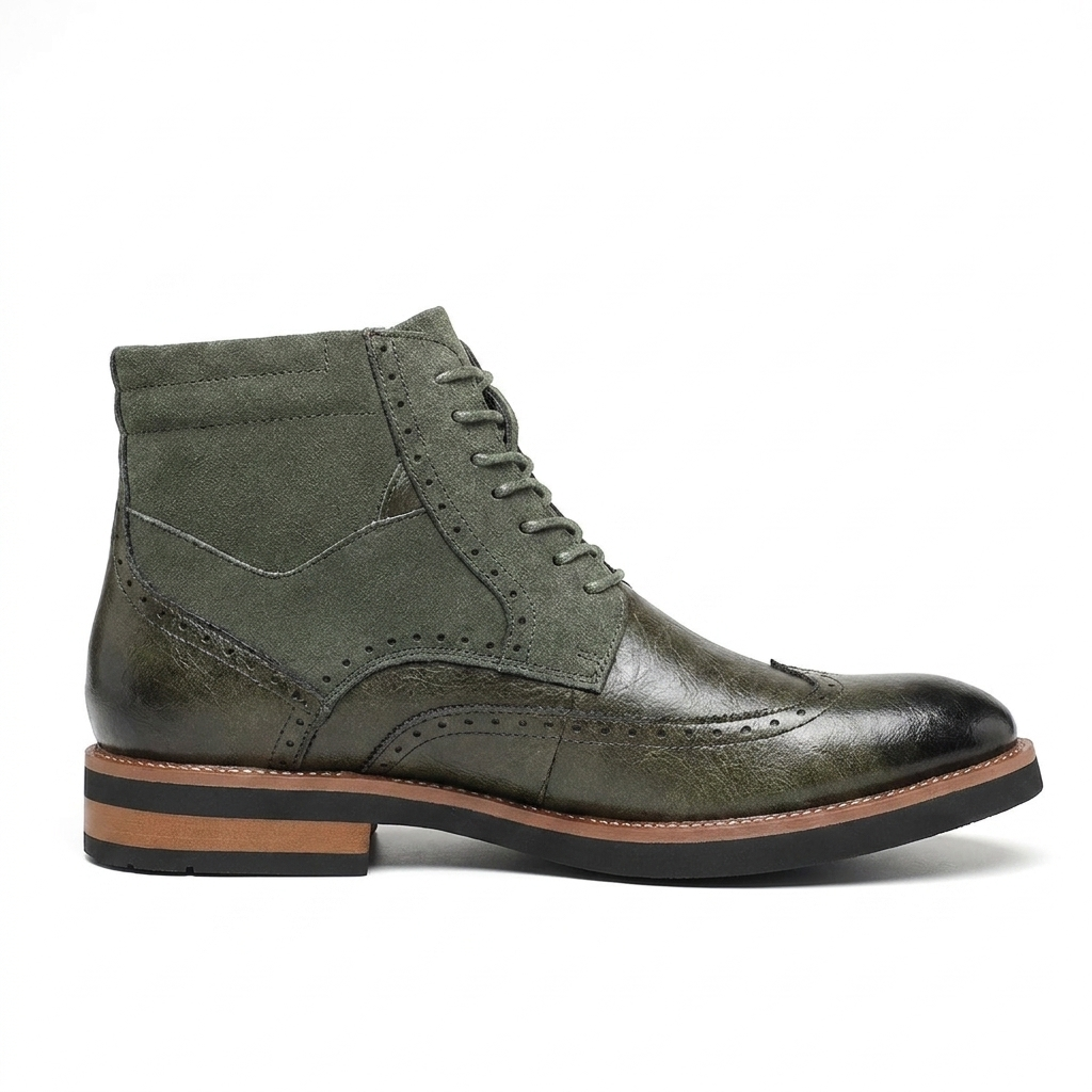 Botas de Cuero para Hombre con Punta de Ala