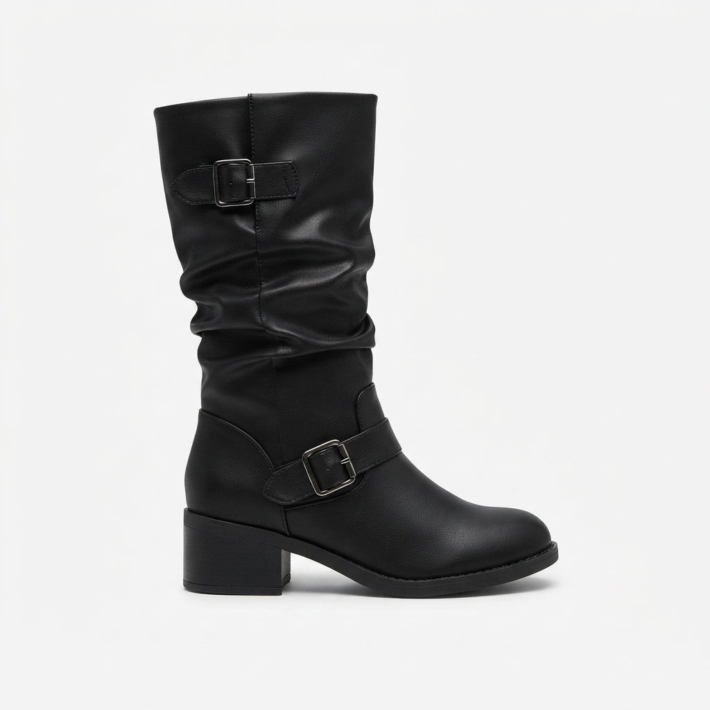 Botas de Tacón Alto con Hebilla hasta la Rodilla para Mujeres