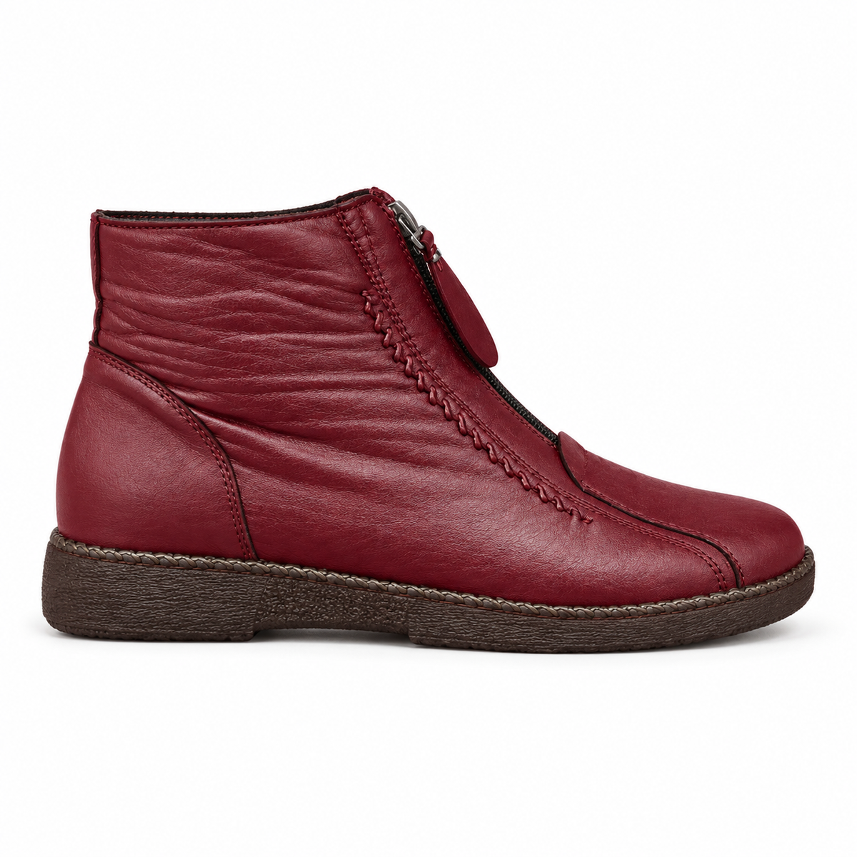 Botas de Tobillo de Cuero Forradas de Forro Polar para Mujeres