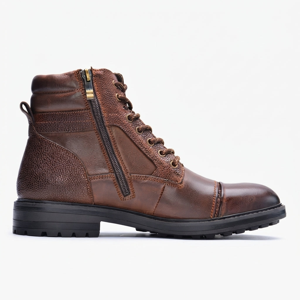 Botas de Combate de Cuero Casual para Hombre