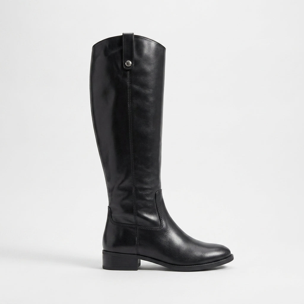 Botas de Cuero de Caño Alto para Mujer con Pantorrilla Ancha