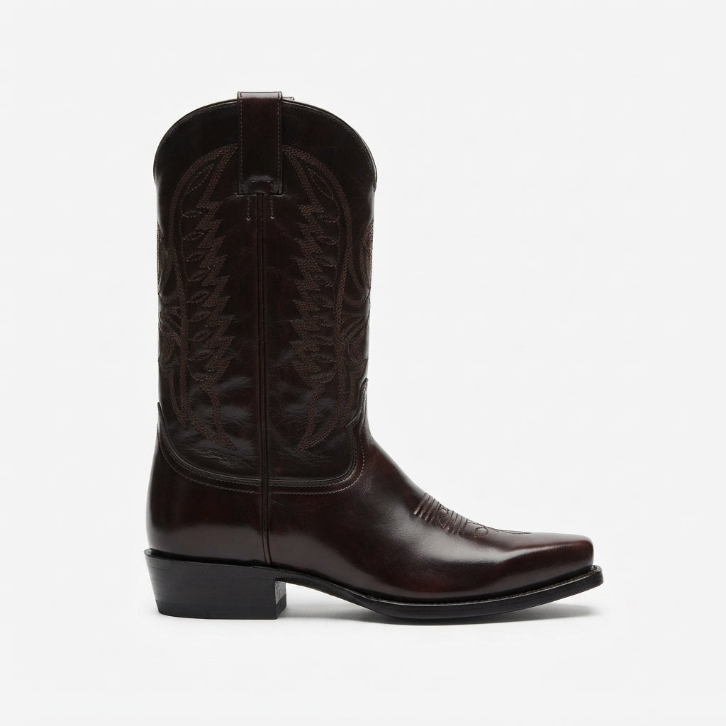 Botas de Cowboy de Cuero con Tacón para Hombre