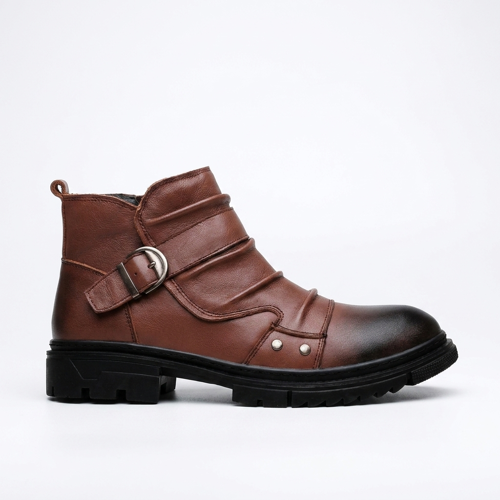 Botas de Cuero con Hebilla para Hombre