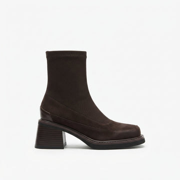 Botas de tobillo con tacón cómodas para mujer