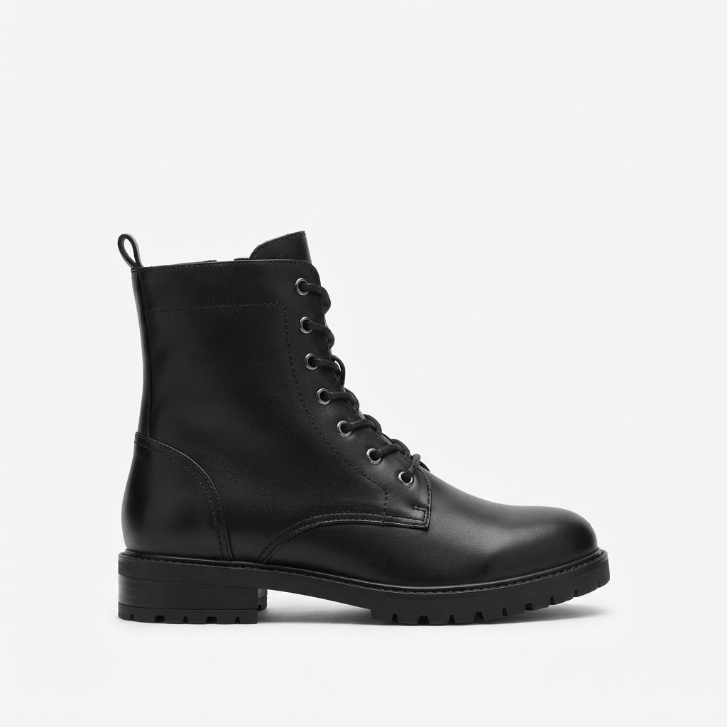 Botas de combate con cordones para mujer