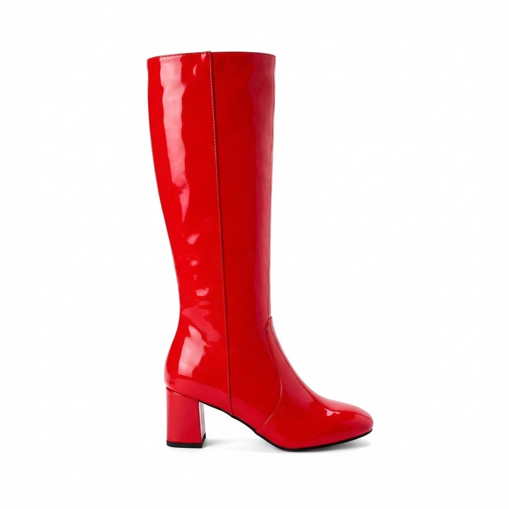 Botas de Cuero de Tacón Alto Pulidas para Mujer