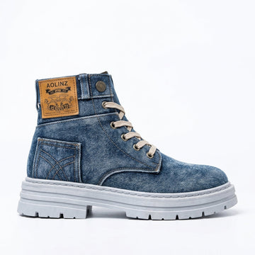 Botas de Combate de Denim para Hombre