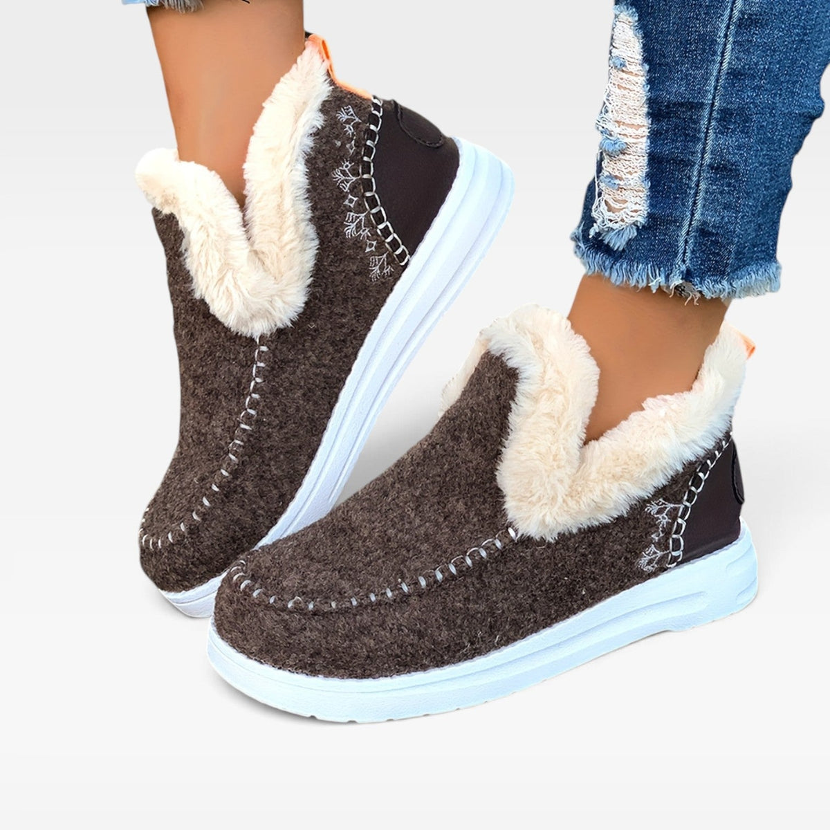 Botas de Tobillo Forradas de Forro Polar para Mujeres