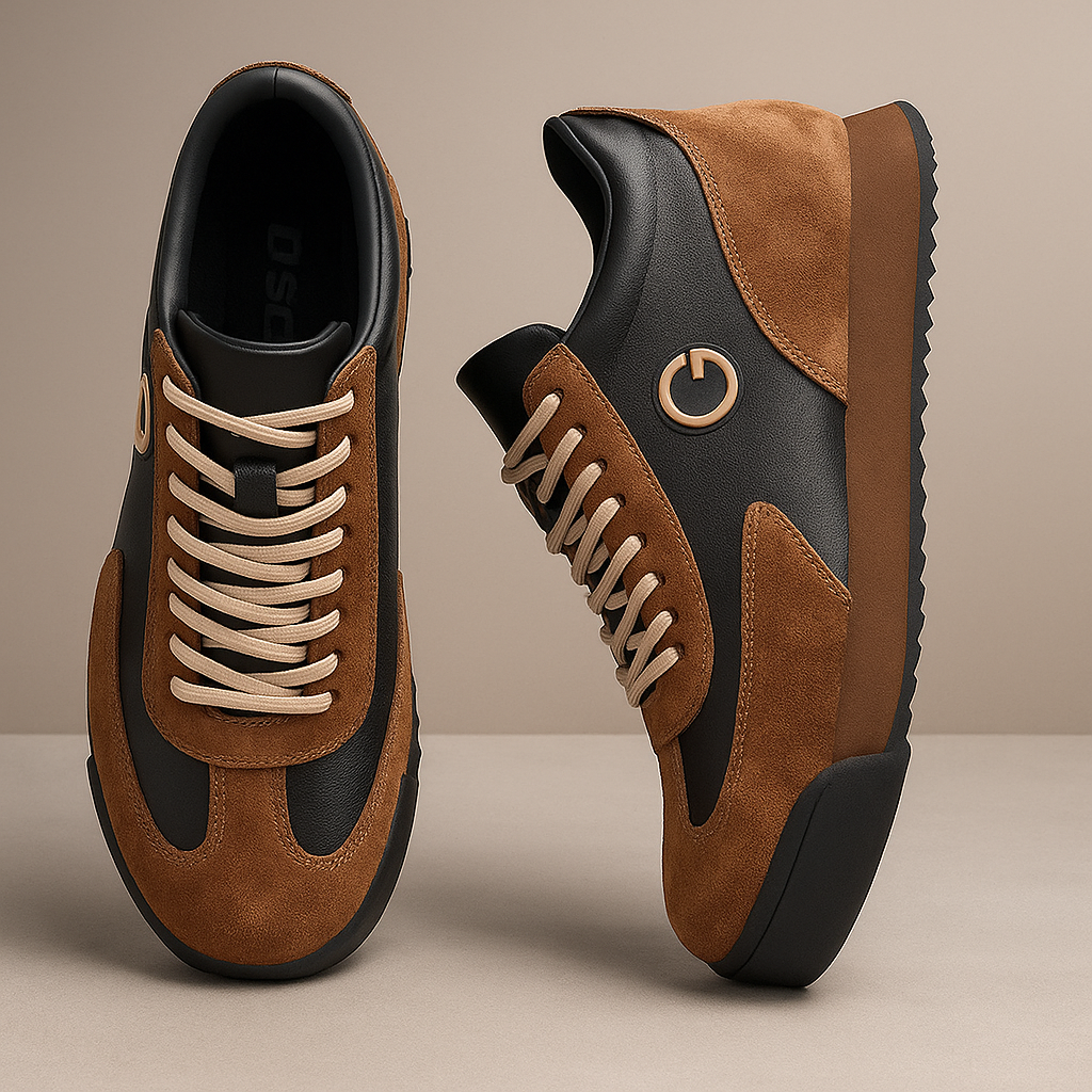 Zapatillas Retro de Cuero Suede para Hombre – Zapatillas Casual de Dos Tonos