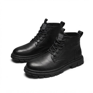 Botas de Combate de Cuero Rústico para Hombre