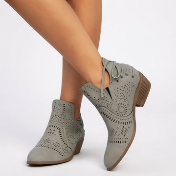 Botines de Tacón con Corte para Mujer