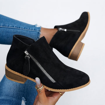 Botas de Tobillo Elegantes con Tacón para Mujeres