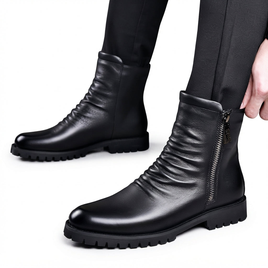 Botas de Cuero Pulido para Hombre