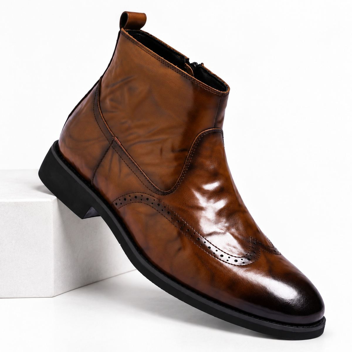 Botas de Cuero con Puntería para Hombre