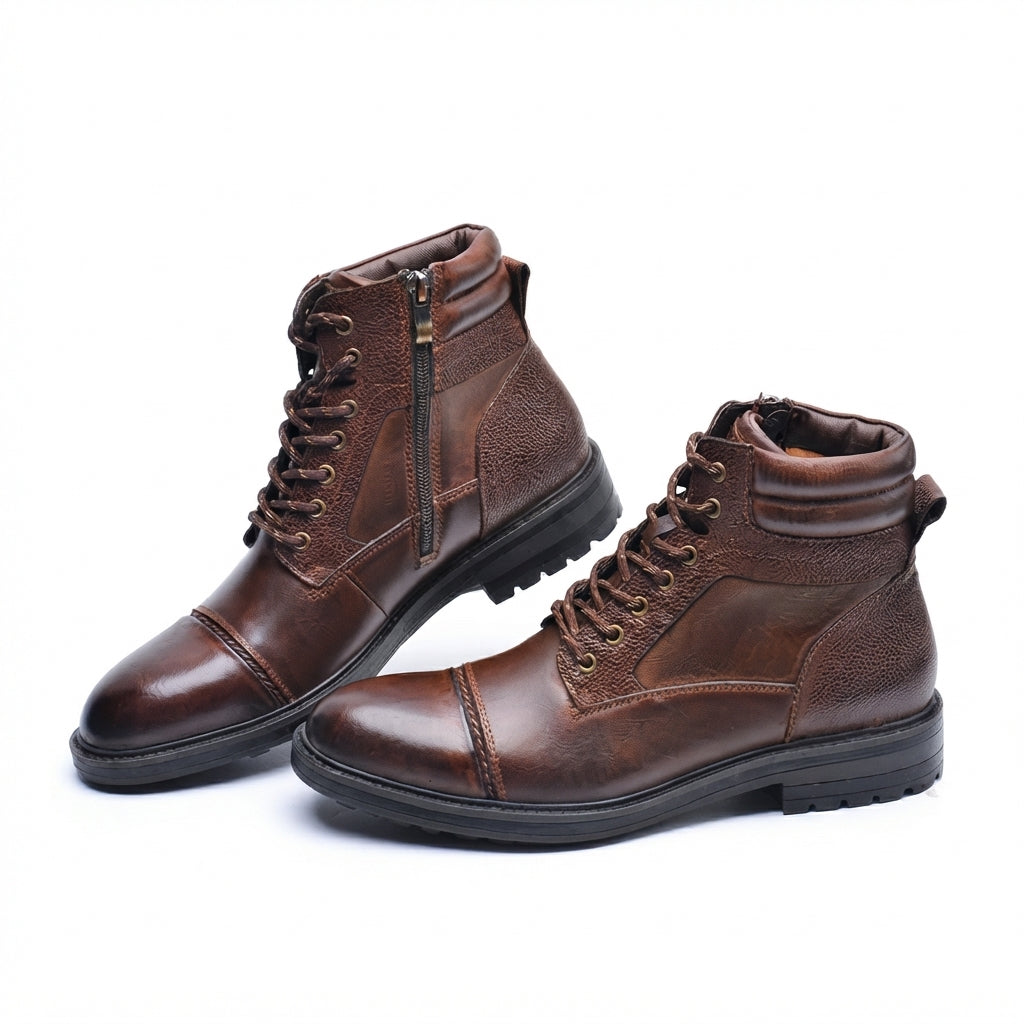 Botas de Combate de Cuero Casual para Hombre