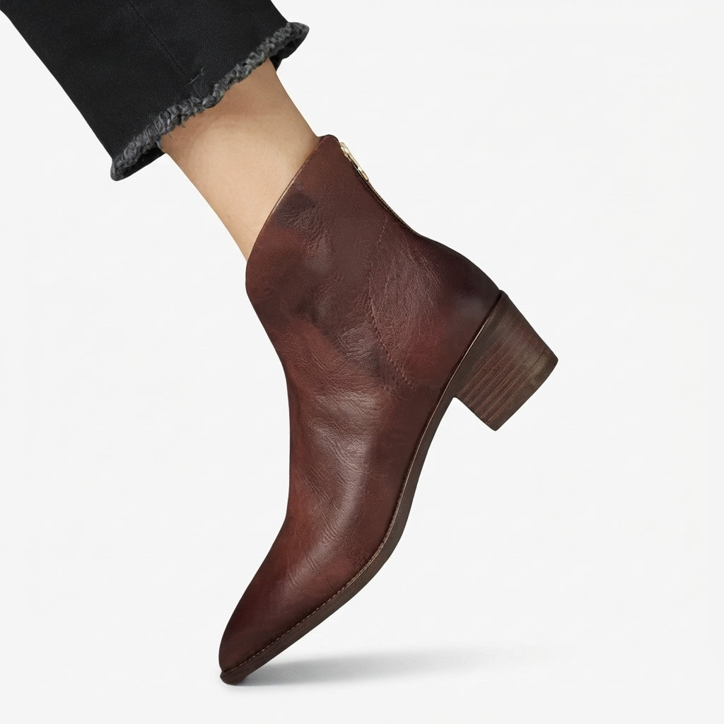 Botas de Cuero Elegantes con Punta Fina para Mujer
