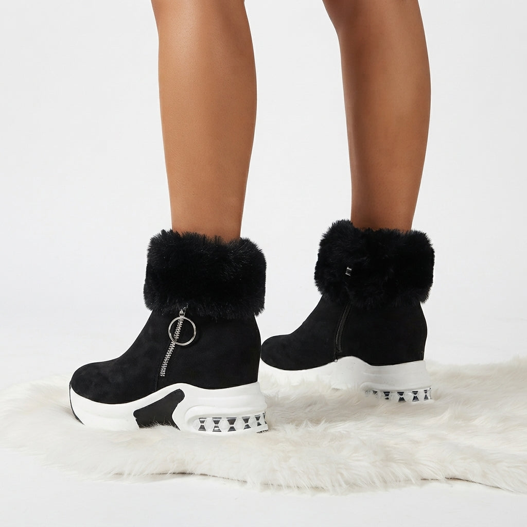Botas de Tobillo de Plataforma de Piel Sintética para Mujer