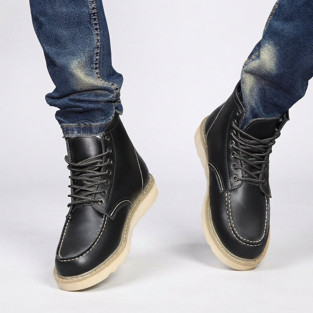 Botas de Cuero para Hombre con Cordones hasta el Tobillo
