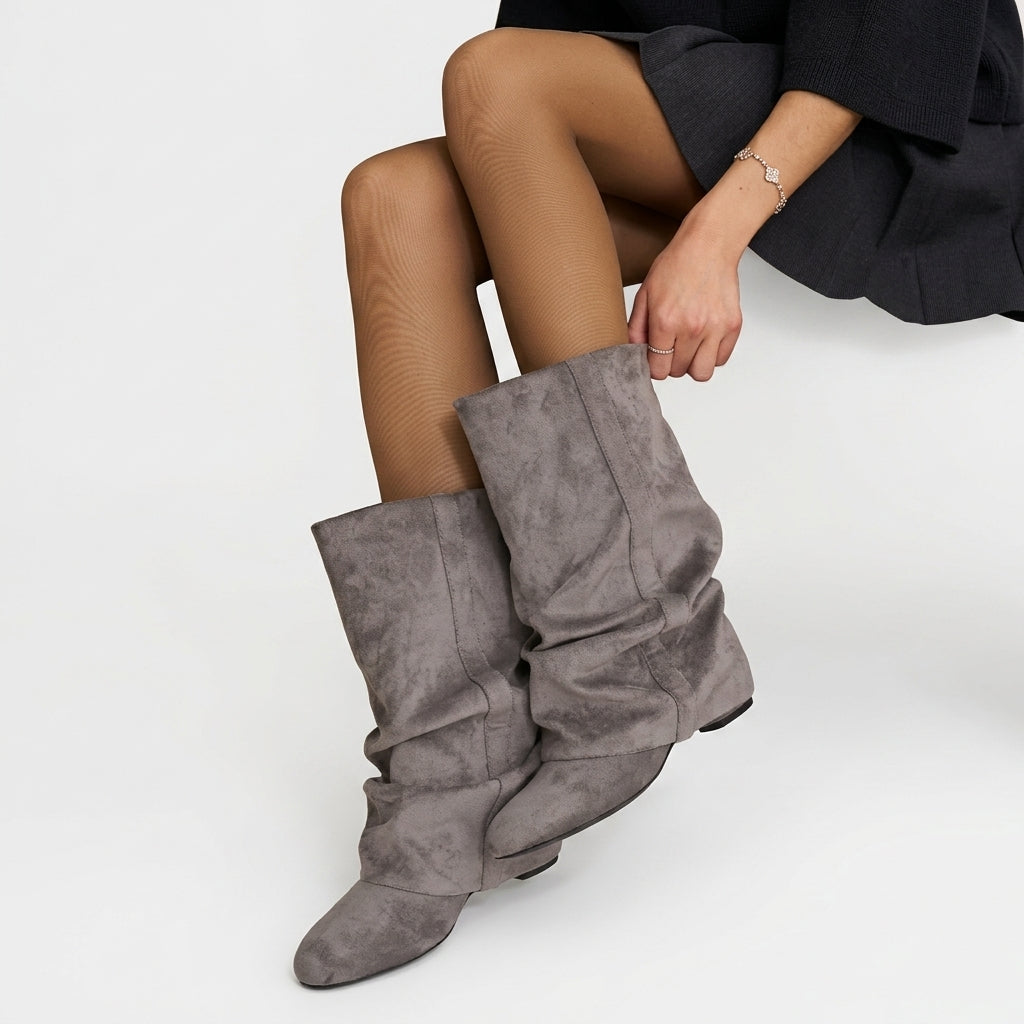Botas de Suede Sueltas para Mujer