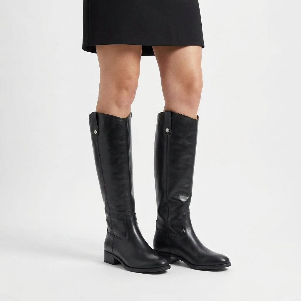 Botas de Cuero de Caño Alto para Mujer con Pantorrilla Ancha