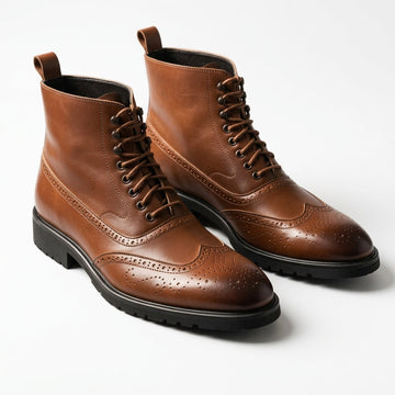 Botas de Cuero Brogue para Hombre