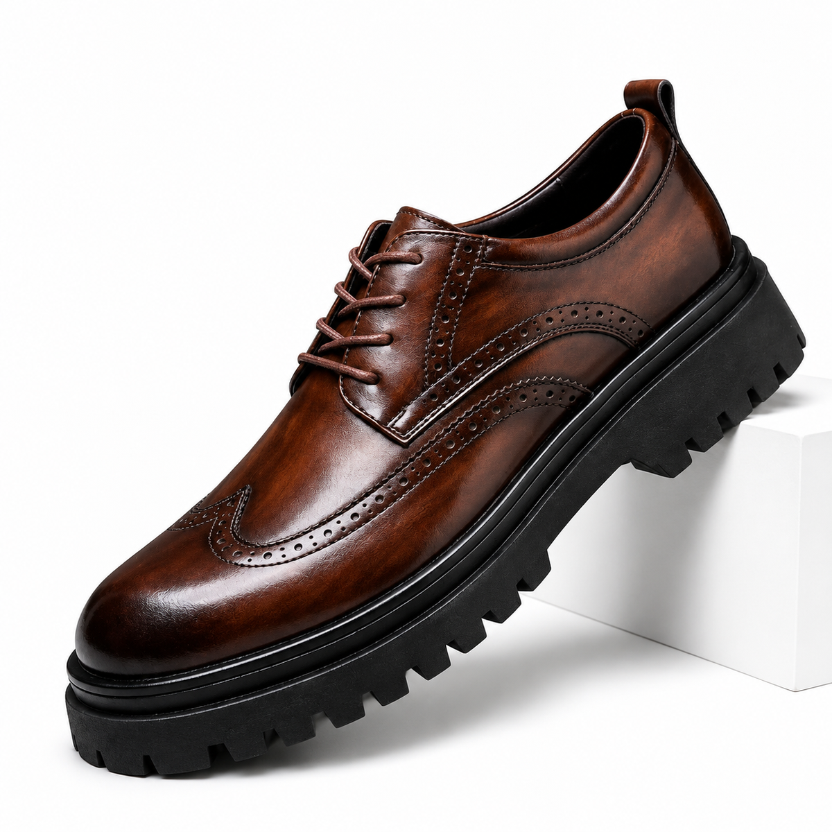 Zapatos Derby Brogue de Cuero para Hombre
